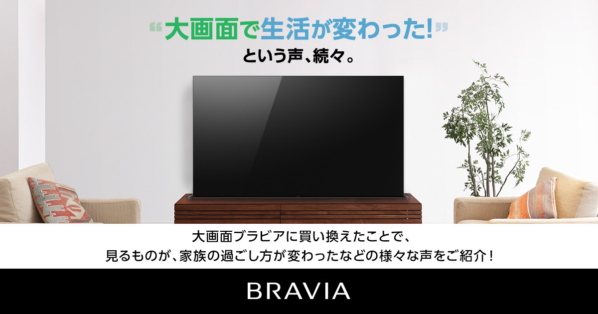 大画面で生活が変わった という声 続々 テレビ ブラビア ソニー