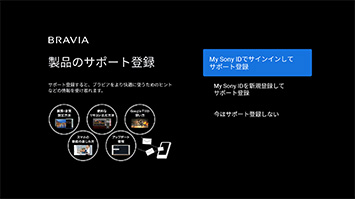 サポート登録画面に掲載されている手順