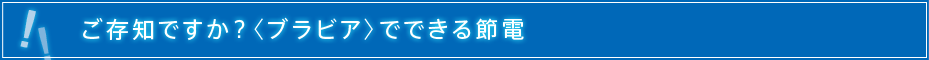 ご存知ですか?〈ブラビア〉でできる節電