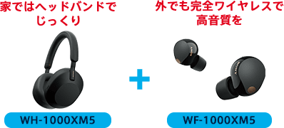 Ƃł̓wbhohł WH-1000XM5 + OłSCXō WF-1000XM5