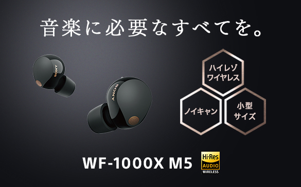 SONY　ワイヤレスノイズキャンセリングステレオヘッドセット　WF-1000XM5 (B)　ブラック