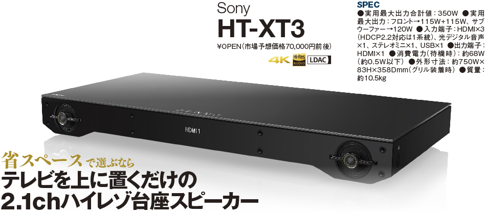 SONY「HT-ST9 」7.1cホームシアターシステム プレミアムサウンドバー