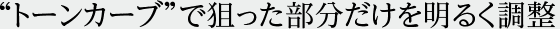 “トーンカーブ”で狙った部分だけを明るく調整