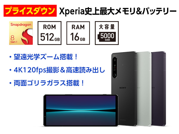 美品 Xperia 1 Ⅳ 国内版SIMフリー 16/512 XQ-CT44-