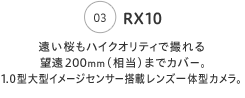 03 RX10 nCNIeBŎB]200mmij܂ŃJo[B1.0^^C[WZT[ڃY̌^JB