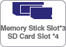 Memory Stick Slot Standard/Duo size Compatible SD Card Slot