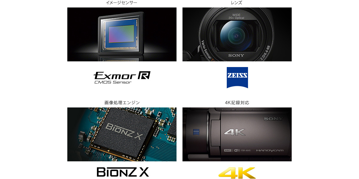ブランドの古着 ソニー 4K ビデオカメラ Handycam FDR-AX45A ブラック 内蔵メモリー64GB 光  ビデオカメラ LITTLEHEROESDENTISTRY