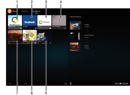 マイアルバムタブで写真と動画を表示する Xperia Tablet Z 取扱説明書