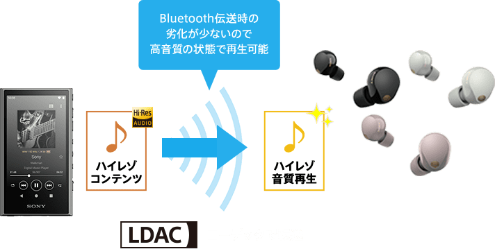 完全ワイヤレスイヤホン WF-1000XM5 × LDAC対応 NW-A300シリーズ | ポータブルオーディオプレーヤー WALKMAN ウォークマン  | ソニー